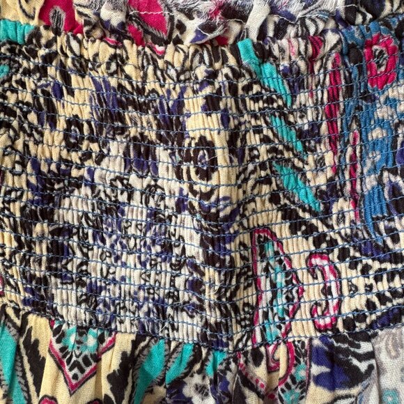 NWT By Anthropologie Bright Print Smocked Cotton Gauze Pants in Women's X-Large - Picture 5 of 15